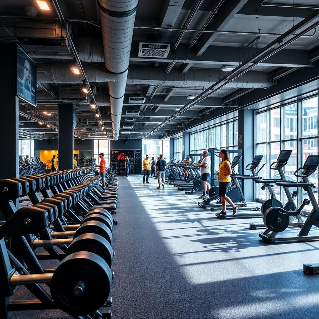 Salle de sport avec service de recharge mobile pour les membres